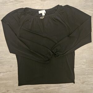 Michael Kors Black Blouse with Gold Accent